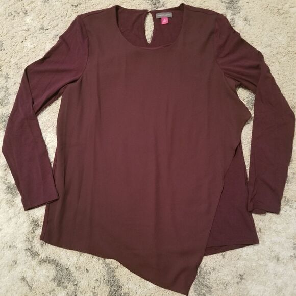 Vince Camuto deep purple long sleeve blouse - Picture 1 of 5